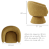 Poltrona Decorativa Cave Base Giratoria Linho Color Trend TCA 300 MOLL