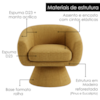 Poltrona Decorativa Cave Base Giratoria Linho Color Trend TCA 300 MOLL