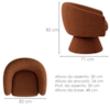 Poltrona Decorativa Cave Base Giratoria Linho Color Trend TCA 303 MOLL