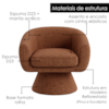 Poltrona Decorativa Cave Base Giratoria Linho Color Trend TCA 303 MOLL