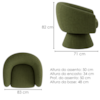 Poltrona Decorativa Cave Base Giratoria Linho Color Trend TCA 307 MOLL