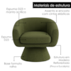 Poltrona Decorativa Cave Base Giratoria Linho Color Trend TCA 307 MOLL