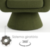 Poltrona Decorativa Cave Base Giratoria Linho Color Trend TCA 307 MOLL