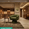 Poltrona Decorativa Cave Base Giratoria Linho Color Trend TCA 307 MOLL