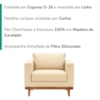 Poltrona Decorativa Com Almofada E Pes Madeira Beny Linho Bege MPassos