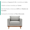 Poltrona Decorativa Com Almofada E Pes Madeira Beny Linho Cinza Escuro MPassos