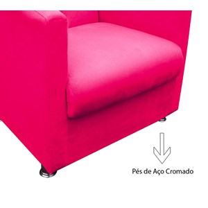 Poltrona Decorativa Ilda 01 Lugar Suede Pink Atual Estofados
