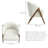 Poltrona Decorativa Iris Pes Madeira Boucle TCE 1010 MOLL