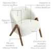 Poltrona Decorativa Iris Pes Madeira Boucle TCE 1010 MOLL