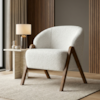 Poltrona Decorativa Iris Pes Madeira Boucle TCE 1010 MOLL