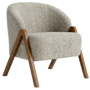 Poltrona Decorativa Iris Pes Madeira Boucle TCE 1018 MOLL