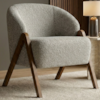 Poltrona Decorativa Iris Pes Madeira Boucle TCE 1018 MOLL