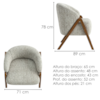 Poltrona Decorativa Iris Pes Madeira Boucle TCE 1018 MOLL