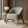 Poltrona Decorativa Iris Pes Madeira Boucle TCE 1018 MOLL