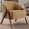 Poltrona Decorativa Iris Pes Madeira Linho Color Trend TCA 219 MOLL