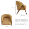 Poltrona Decorativa Iris Pes Madeira Linho Color Trend TCA 219 MOLL