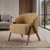 Poltrona Decorativa Iris Pes Madeira Linho Color Trend TCA 219 MOLL