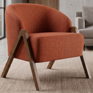Poltrona Decorativa Iris Pes Madeira Linho Color Trend TCA 303 MOLL