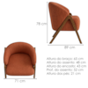 Poltrona Decorativa Iris Pes Madeira Linho Color Trend TCA 303 MOLL