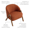 Poltrona Decorativa Iris Pes Madeira Linho Color Trend TCA 303 MOLL