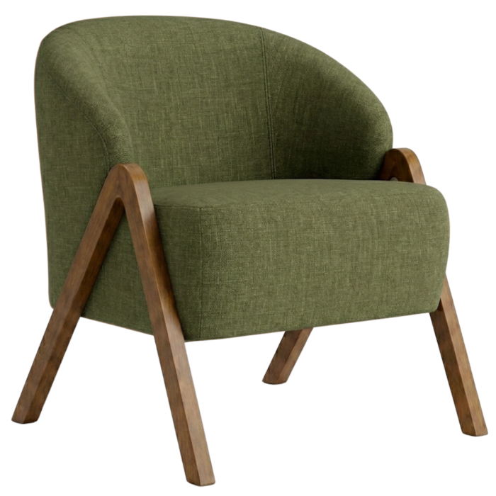 Poltrona Decorativa Iris Pes Madeira Linho Color Trend TCA 307 MOLL