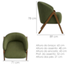 Poltrona Decorativa Iris Pes Madeira Linho Color Trend TCA 307 MOLL