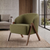 Poltrona Decorativa Iris Pes Madeira Linho Color Trend TCA 307 MOLL