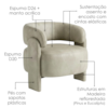 Poltrona Decorativa Lume Pes Madeira Corano TCA 211 MOLL