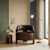 Poltrona Decorativa Lume Pes Madeira Courino TCS 721 MOLL