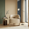 Poltrona Decorativa Lume Pes Madeira Courino TCS 725 MOLL