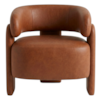 Poltrona Decorativa Lume Pes Madeira Courino TCS 727 MOLL