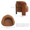 Poltrona Decorativa Lume Pes Madeira Courino TCS 727 MOLL