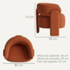 Poltrona Decorativa Lume Pes Madeira Linho Color Trend TCA 303 MOLL