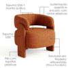 Poltrona Decorativa Lume Pes Madeira Linho Color Trend TCA 303 MOLL