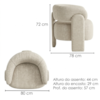 Poltrona Decorativa Lume Pes Madeira Linho TCS 701 MOLL