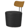 Poltrona Decorativa Luna Base Fixa Courino TCS 724 MOLL