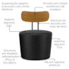 Poltrona Decorativa Luna Base Fixa Courino TCS 724 MOLL