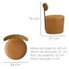 Poltrona Decorativa Luna Base Fixa Courino TCS 727 MOLL