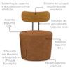 Poltrona Decorativa Luna Base Fixa Courino TCS 727 MOLL