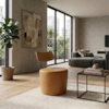 Poltrona Decorativa Luna Base Fixa Courino TCS 727 MOLL