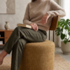 Poltrona Decorativa Luna Base Fixa Linho Color Trend TCA 219 MOLL