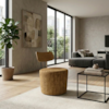 Poltrona Decorativa Luna Base Fixa Linho Color Trend TCA 219 MOLL