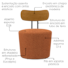Poltrona Decorativa Luna Base Fixa Linho Color Trend TCA 303 MOLL