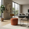 Poltrona Decorativa Luna Base Fixa Linho Color Trend TCA 303 MOLL