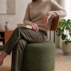 Poltrona Decorativa Luna Base Fixa Linho Color Trend TCA 307 MOLL