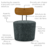 Poltrona Decorativa Luna Base Fixa Linho TCS 718 MOLL