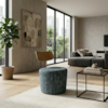 Poltrona Decorativa Luna Base Fixa Linho TCS 718 MOLL