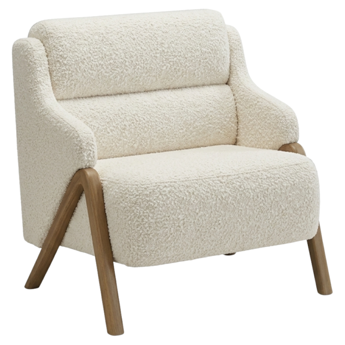 Poltrona Decorativa Madri Pes Madeira Boucle TCE 1010 MOLL