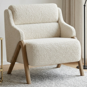 Poltrona Decorativa Madri Pes Madeira Boucle TCE 1010 MOLL
