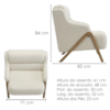 Poltrona Decorativa Madri Pes Madeira Boucle TCE 1010 MOLL